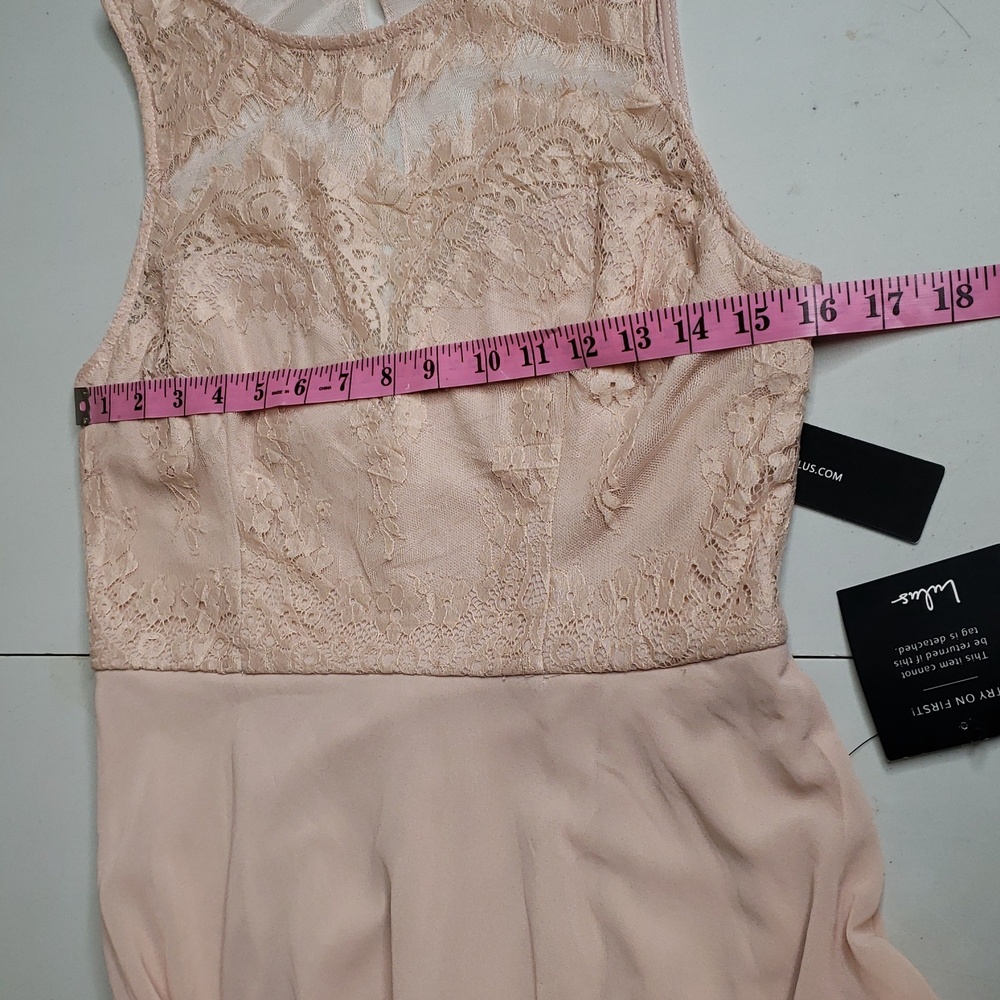 Lulu's Forever Kind of Love Blush Lace Maxi Dress Size L Wedding Guest Feminine - Picture 13 of 15